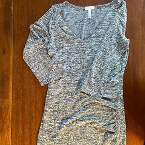 Leith ruched grey sweater dress